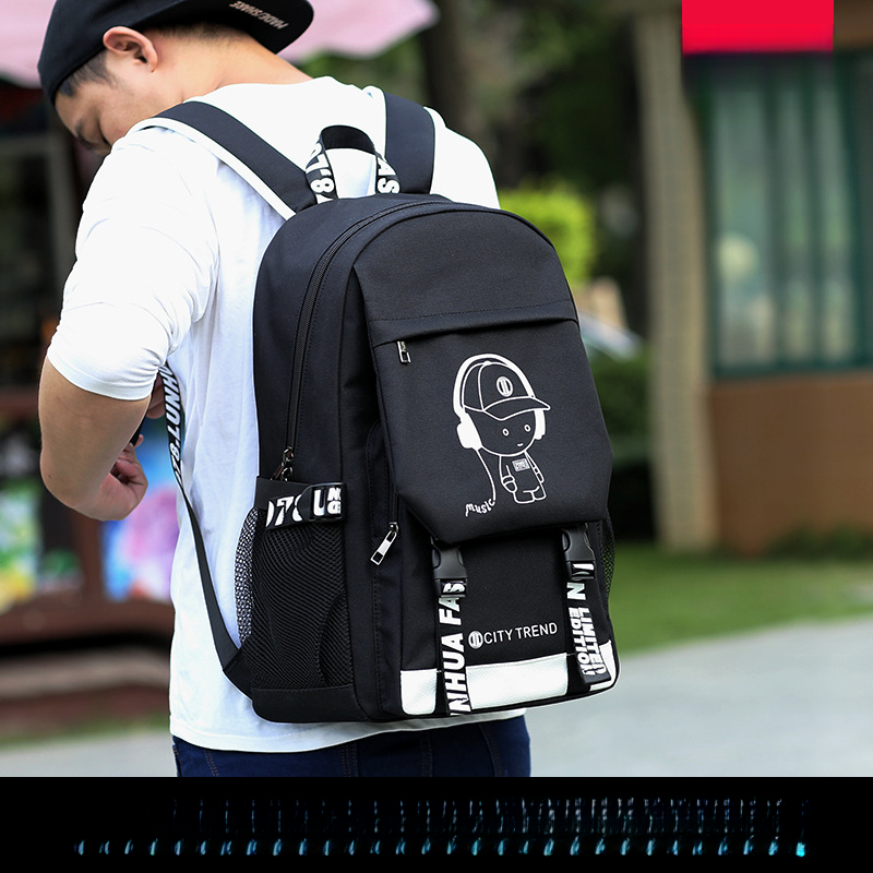 New Student Men's Casual Trend Large Capacity Backpack, Lightweight Spine Protection, Suitable For Middle School Students,_voghion.com